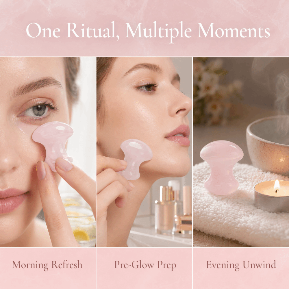 Gua Sha Tool Rose Quartz - Crystal Rose Quartz Massage Stone Pink