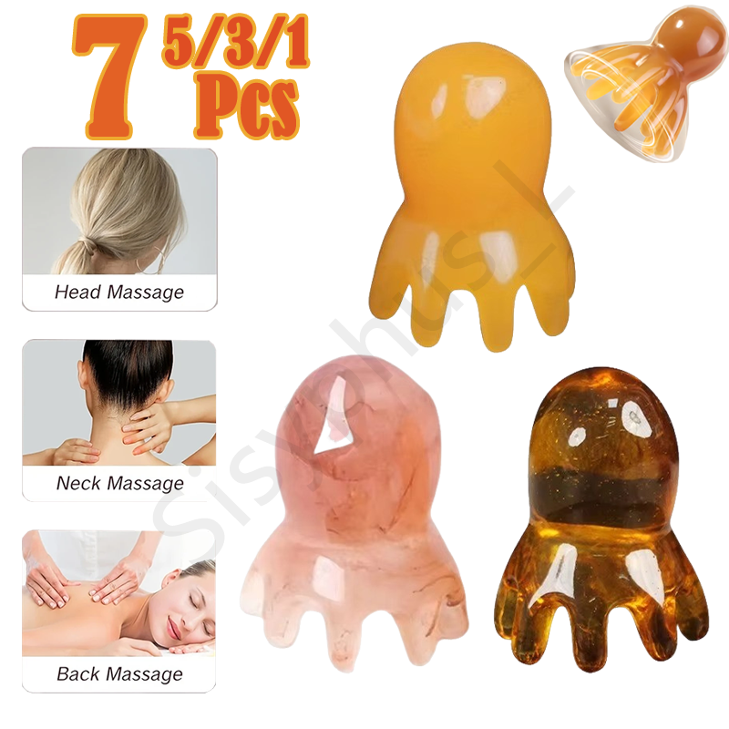 Spa Y Wellness - Portable Resin Octopus Comb Solid Color