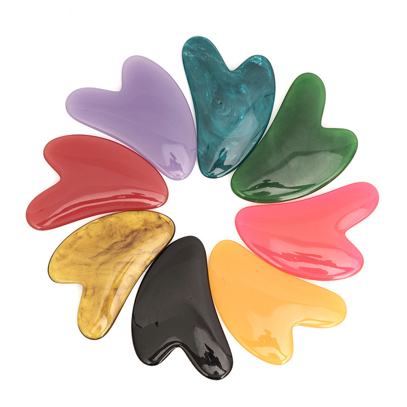 Gua Sha Tool Rose Quartz - Hot Heart Rose Quartz Guasha Stone,