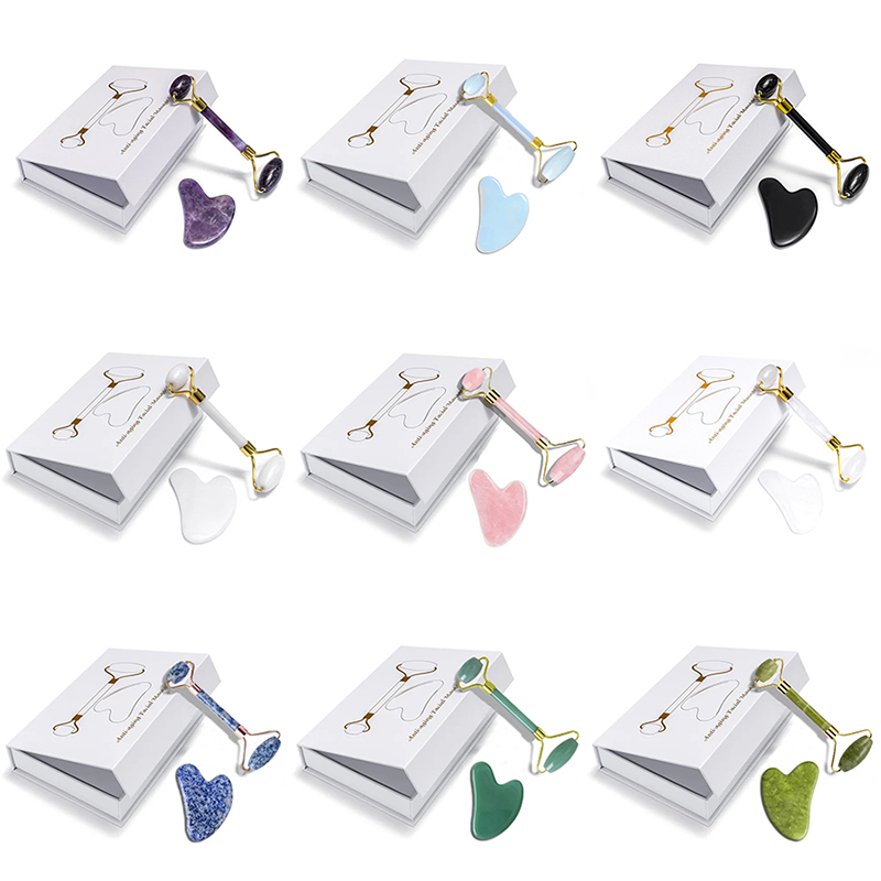 Gua Sha Tool Rose Quartz - Rose Quartz Natural Jade Roller Massager