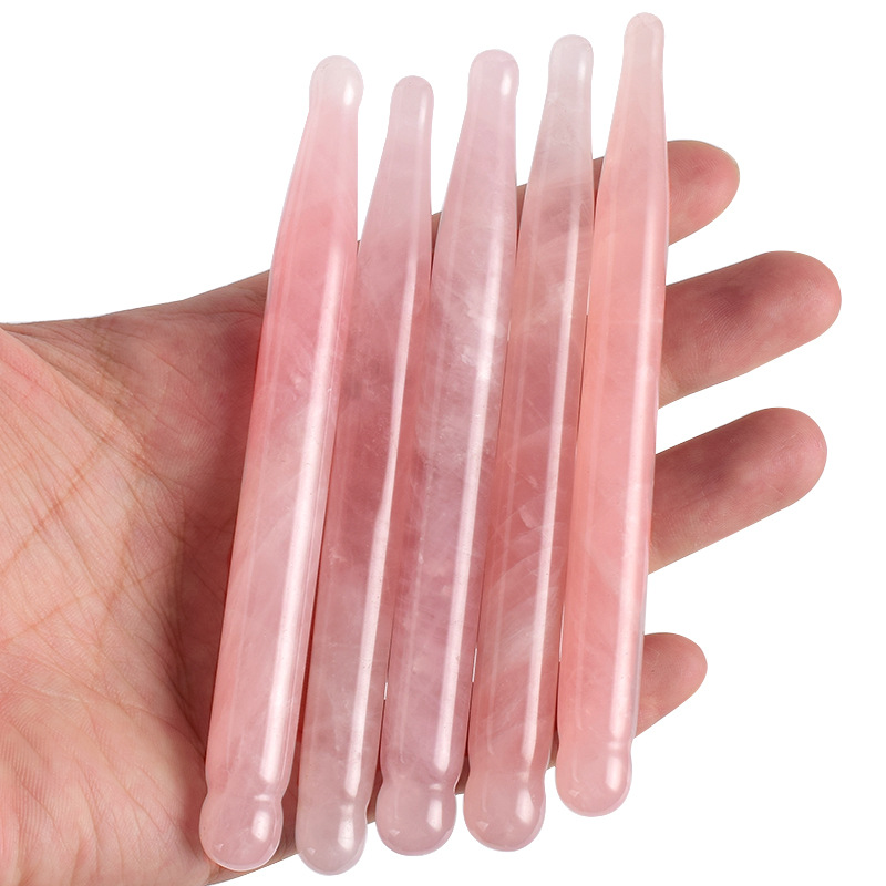 Gua Sha Tool Rose Quartz - Eye Massage Pen Natural Rose Quartz