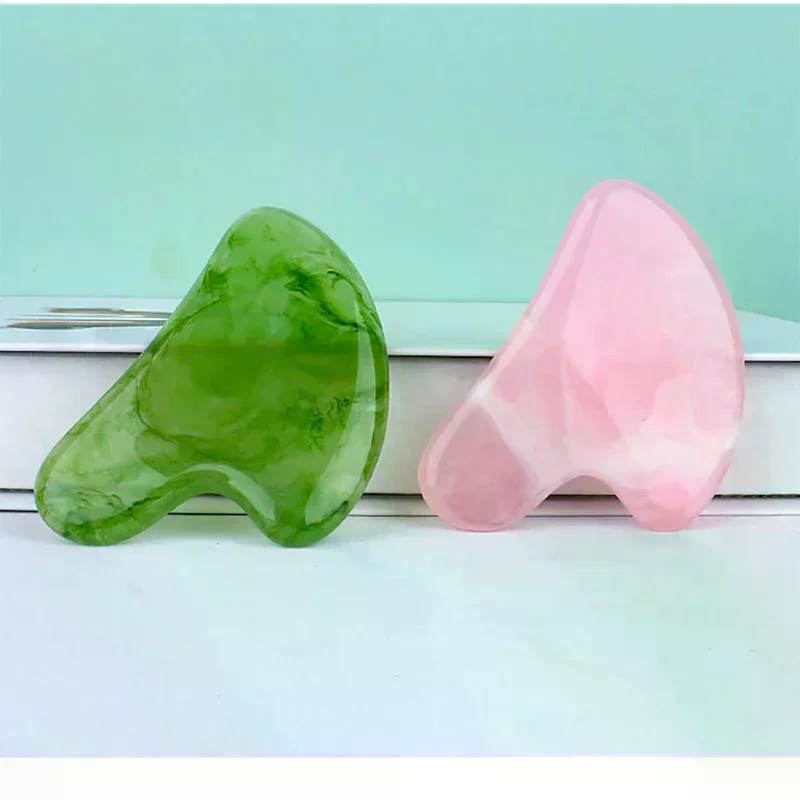 Gua Sha Tool Rose Quartz - Natural Stone Jade Gouache Scraper Rose