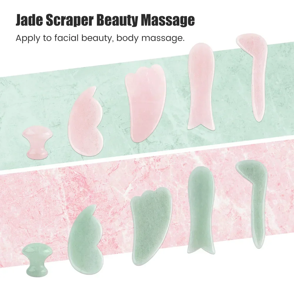 Natural Jade Stone Gua Sha Mas - Gua Sha Tool Rose Quartz ulasan dan harga