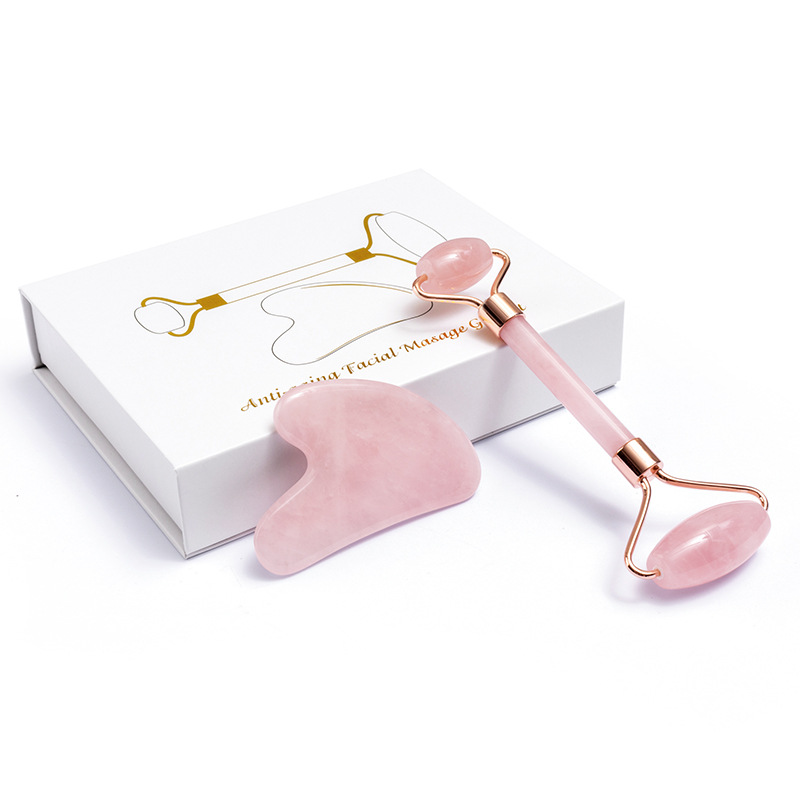 Natural Rose Quartz Jade Rolle - Gua Sha Tool Rose Quartz ulasan dan harga