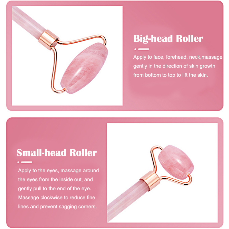 Natural Rose Quartz Jade Rolle - Gua Sha Tool Rose Quartz ulasan dan harga