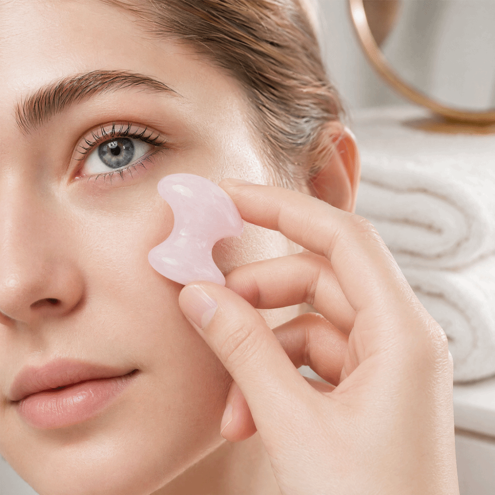 Crystal Rose Quartz Massage St - Gua Sha Tool Rose Quartz ulasan dan harga