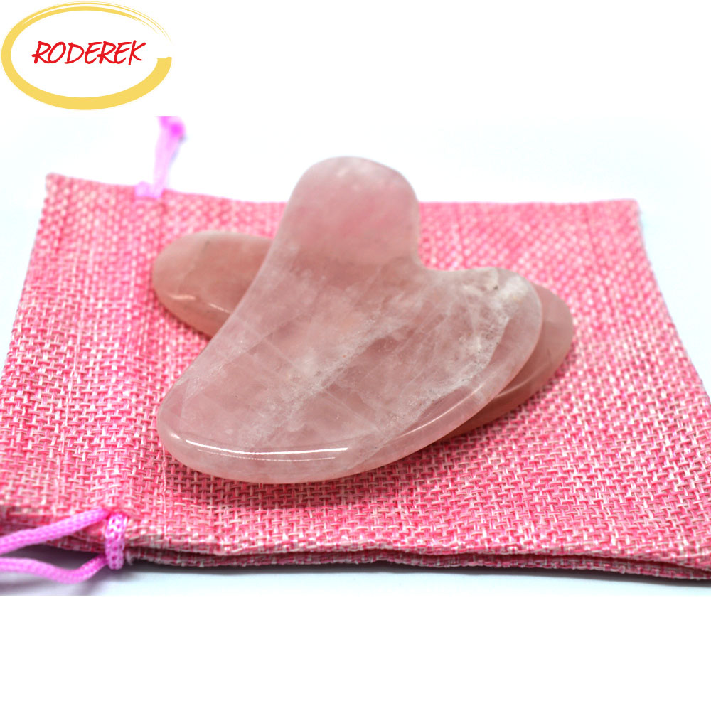 Jade Guasha Plate Natural Rose - Gua Sha Tool Rose Quartz ulasan dan harga