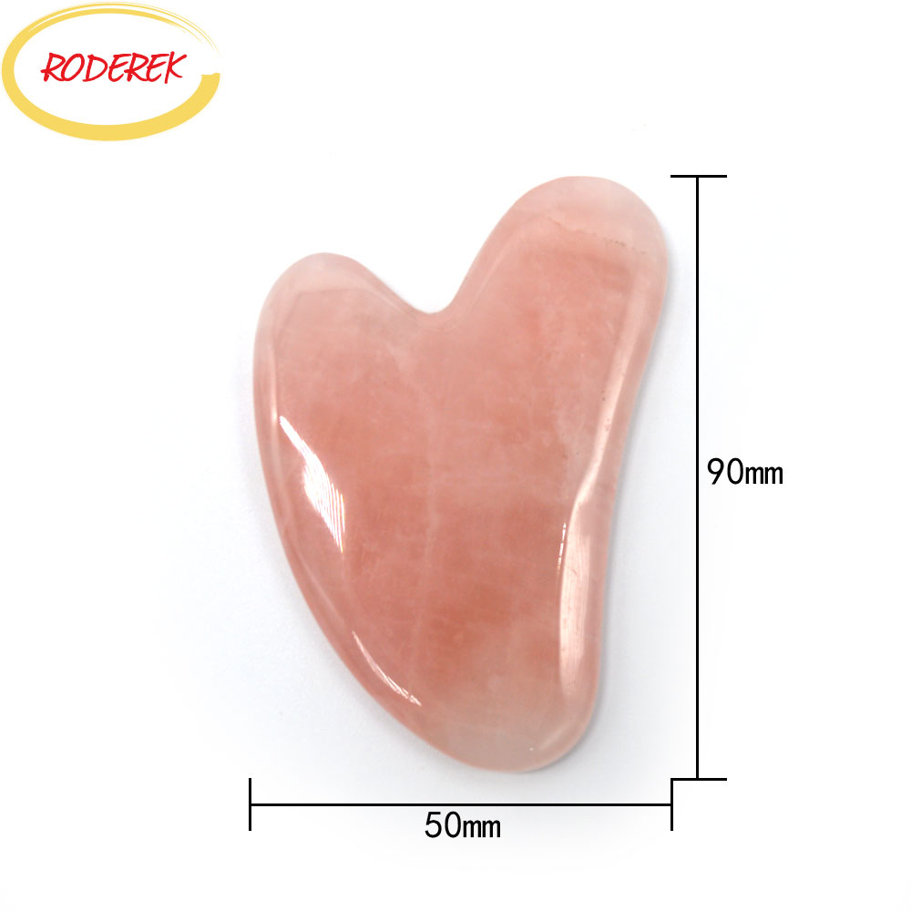 Jade Guasha Plate Natural Rose - Gua Sha Tool Rose Quartz ulasan dan harga