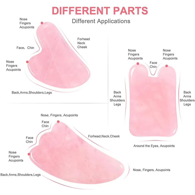 Rose Quartz Gua Sha Board Natu - Gua Sha Tool Rose Quartz ulasan dan harga