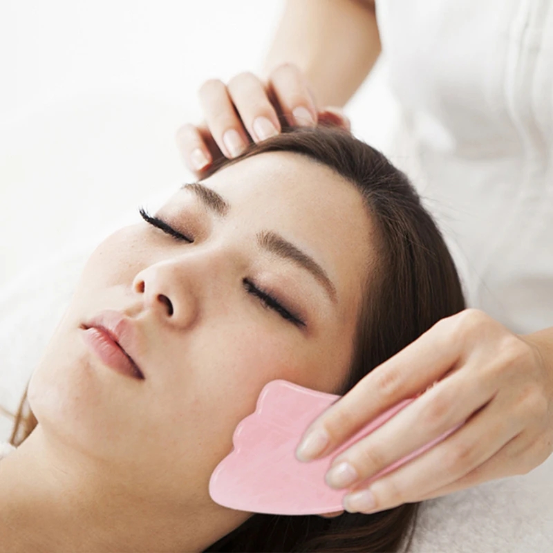 Rose Quartz Gua Sha Board Natu - Gua Sha Tool Rose Quartz ulasan dan harga