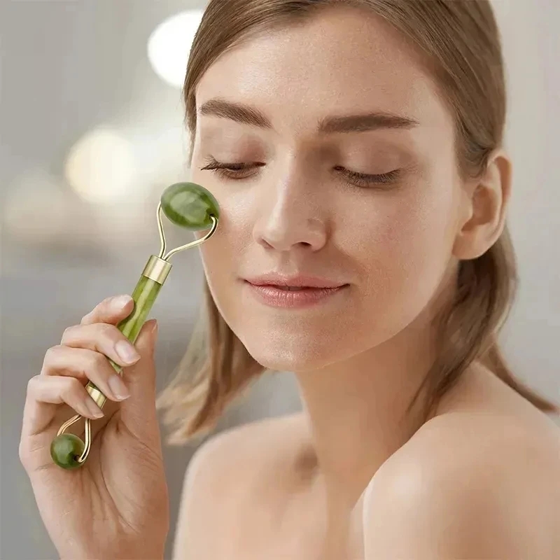 Rose Quartz Natural Jade Rolle - Gua Sha Tool Rose Quartz ulasan dan harga