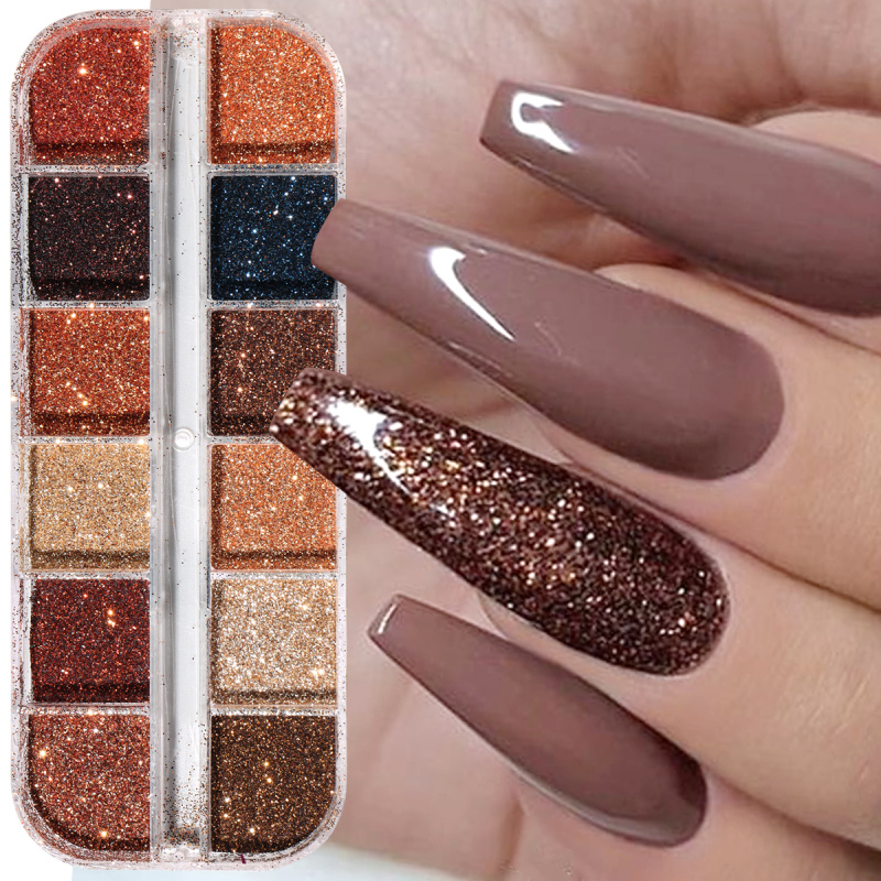 Shiny Coffee Brown Nail Glitte - Sugar Scrub Coffee ulasan dan harga