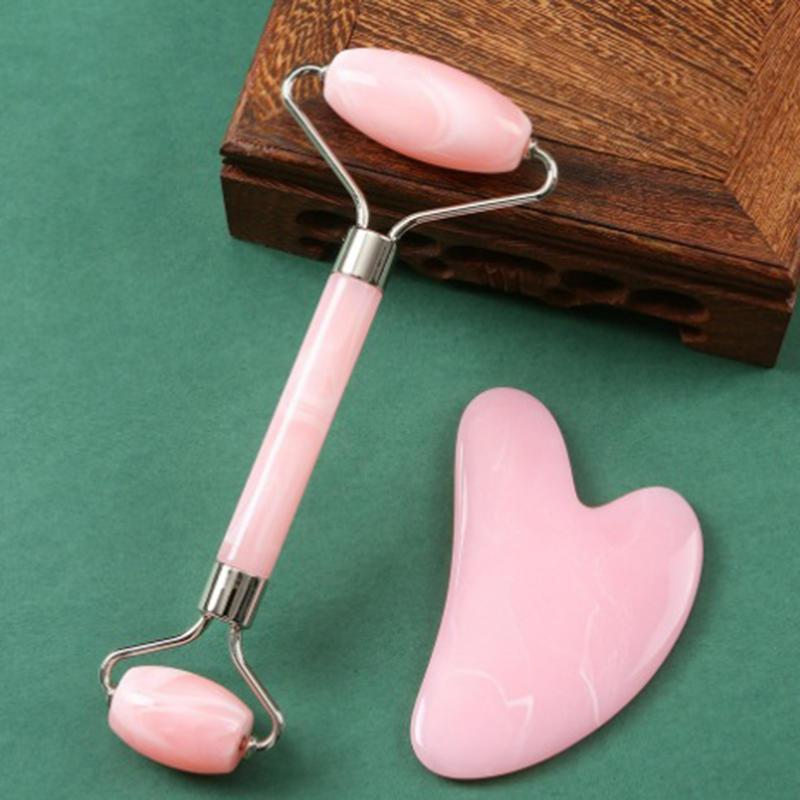 New 2PCS Gua Sha Facial Stone  - Gua Sha Tool Rose Quartz ulasan dan harga