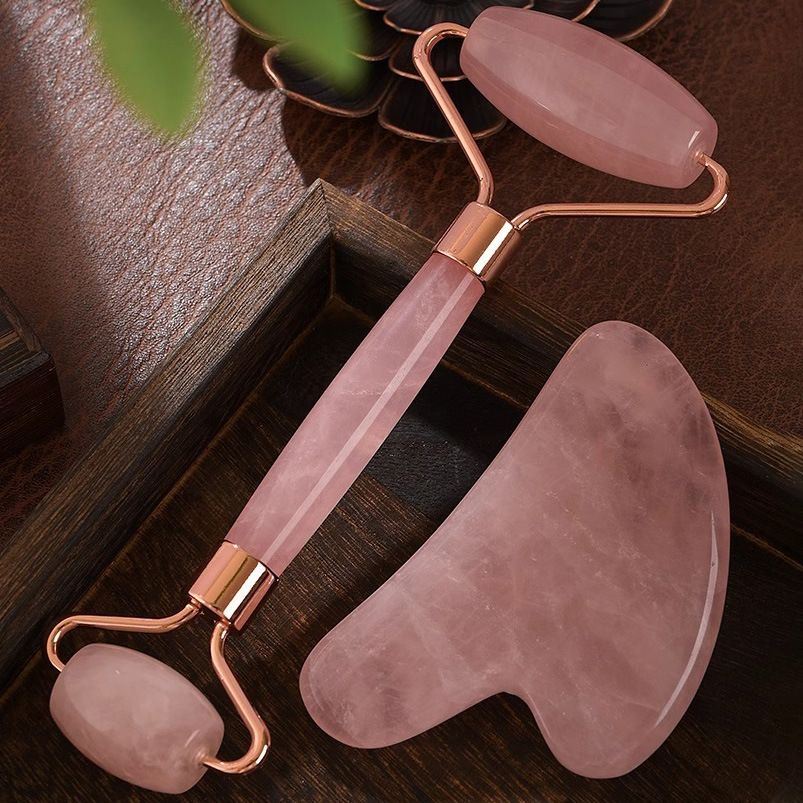 Rose Quartz Face Roller Gua Sh - Gua Sha Tool Rose Quartz ulasan dan harga