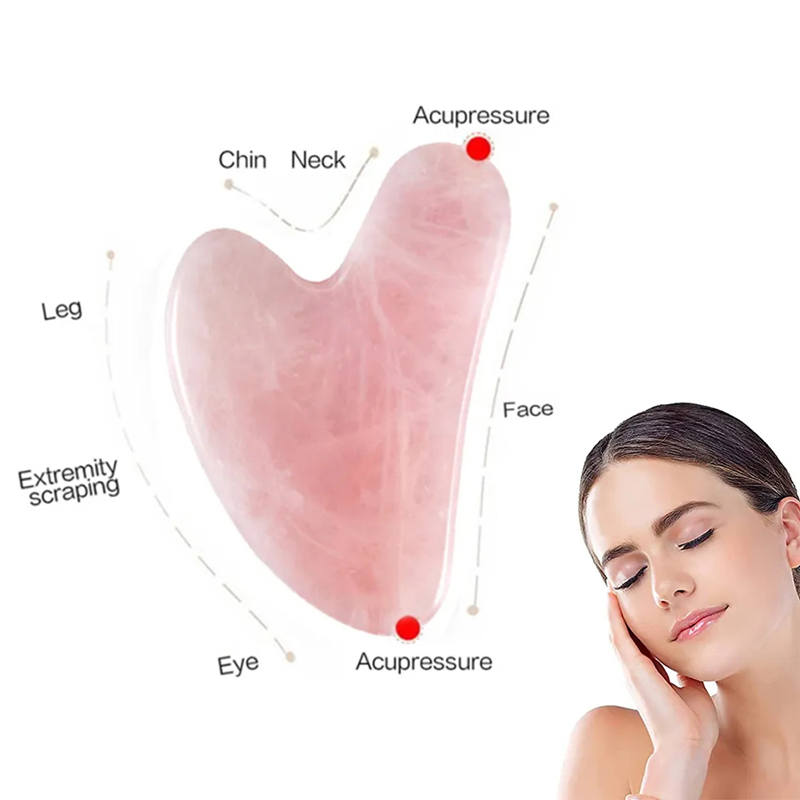 Natural Stone Jade Gouache Scr - Gua Sha Tool Rose Quartz ulasan dan harga