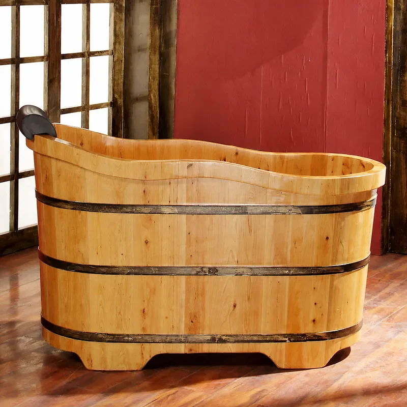 Cedar Wood Bath Barrel Large A - Spa Wellness Nature ulasan dan harga