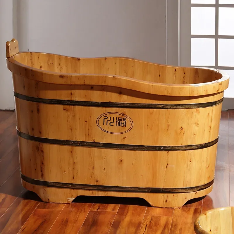 Cedar Wood Bath Barrel Large A - Spa Wellness Nature ulasan dan harga