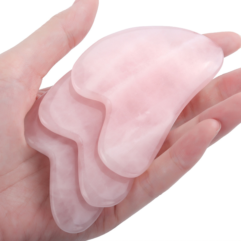 Rose Quartz Jade Guasha Massag - Gua Sha Tool Rose Quartz ulasan dan harga