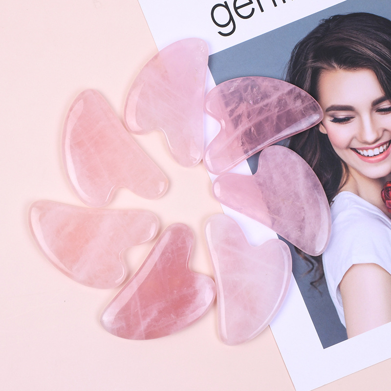 Hot Selling A+ Rose Quartz Gua - Gua Sha Tool Rose Quartz ulasan dan harga
