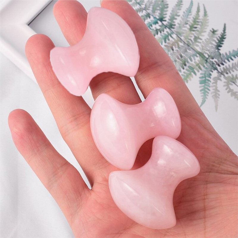 1pc Mushroom Shape Guasha Faci - Gua Sha Tool Rose Quartz ulasan dan harga