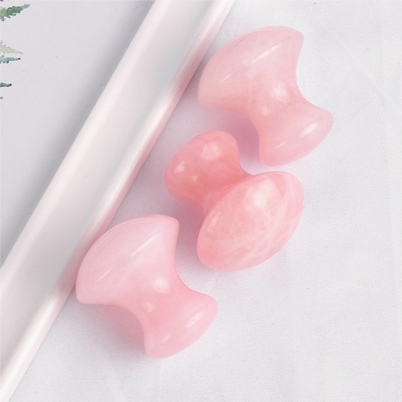 1pc Mushroom Shape Guasha Faci - Gua Sha Tool Rose Quartz ulasan dan harga